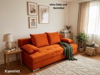 Schlafsofa Federkern mit Bettkasten Orange - Bild 1
