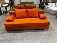 Schlafsofa Federkern mit Bettkasten Orange - Bild 7