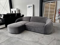LeGer Home Ecksofa Dunkelgrau Samtoptik Einzelstück - Bild 2