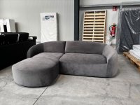LeGer Home Ecksofa Dunkelgrau Samtoptik Einzelstück - Bild 5