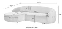 LeGer Home Ecksofa Dunkelgrau Samtoptik Einzelstück - Bild 7