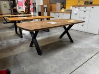 Massivholztisch Eiche 200x100 cm X-Gestell schwarz - Bild 2