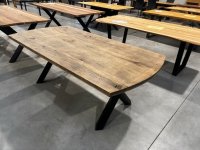 Massivholztisch Eiche 200x100 cm X-Gestell schwarz - Bild 5