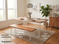 Sitzbank Akazie massiv 140 cm Baumkante - Bild 1