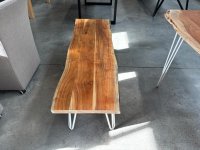 Sitzbank Akazie massiv 140 cm Baumkante - Bild 5