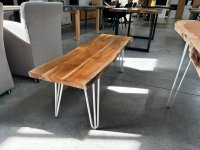Sitzbank Akazie massiv 140 cm Baumkante - Bild 6