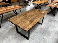 Esstisch Altholz massiv 180x90 cm mit Glasplatte - Bild 2