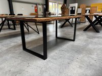 Esstisch Altholz massiv 180x90 cm mit Glasplatte - Bild 3