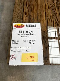 Esstisch Altholz massiv 180x90 cm mit Glasplatte - Bild 4