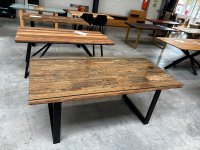 Esstisch Altholz massiv 180x90 cm mit Glasplatte - Bild 6