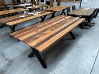 Esstisch Altholz Akazie 220x100 cm massiv X-Gestell - Bild 2