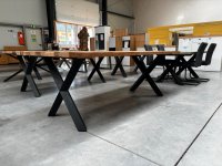 Esstisch Altholz Akazie 220x100 cm massiv X-Gestell - Bild 4