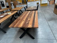 Esstisch Altholz Akazie 220x100 cm massiv X-Gestell - Bild 5