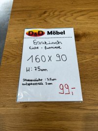 Esstisch Eiche furniert 160x90 cm Schwarz Metall - Bild 3