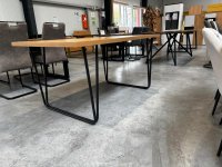 Esstisch Eiche furniert 160x90 cm Schwarz Metall - Bild 4