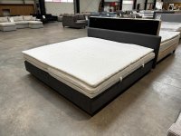 Boxspringbett 200x200 cm mit Topper - niedriges Kopfteil für Dachschräge - Bild 5