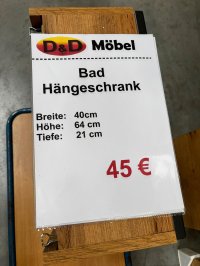 Bad-Hängeschrank Wotan Eiche / Grau matt 40x64 cm - Bild 4