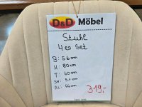 4er-Set Esszimmerstühle Samt Beige mit Armlehnen - Bild 3