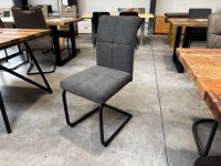 4er-Set Schwingstühle Freischwinger Grau/Schwarz - Bild 3