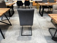 4er-Set Schwingstühle Freischwinger Grau/Schwarz - Bild 4