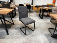 4er-Set Schwingstühle Freischwinger Grau/Schwarz - Bild 5