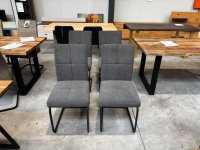 4er-Set Schwingstühle Freischwinger Grau/Schwarz - Bild 6