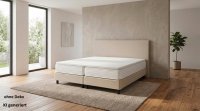Boxspringbett 200x200 cm Velour beige inkl. Topper & 2 Matratzen H3 - Bild 1