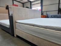 Boxspringbett 200x200 cm Velour beige inkl. Topper & 2 Matratzen H3 - Bild 4