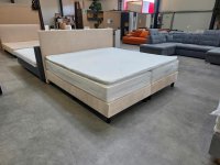 Boxspringbett 200x200 cm Velour beige inkl. Topper & 2 Matratzen H3 - Bild 5