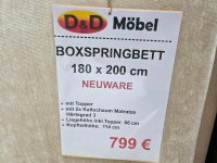 Boxspringbett 180x200 cm Velour beige mit Topper & 2 Kaltschaum-Matratzen H3 - Bild 3