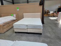 Boxspringbett 180x200 cm Velour beige mit Topper & 2 Kaltschaum-Matratzen H3 - Bild 5