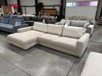 Ecksofa mit Schlaffunktion & Hocker - Chenille Beige - Bild 5