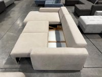 Ecksofa mit Schlaffunktion & Hocker - Chenille Beige - Bild 6