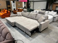 Ecksofa mit Schlaffunktion Chenille Cappuccino - Bild 2