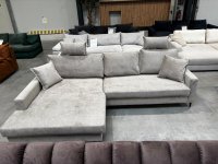 Ecksofa mit Schlaffunktion Chenille Cappuccino - Bild 4