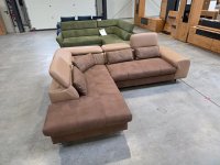 Ecksofa Teilleder Beige/Braun mit Schlaffunktion & Bettkasten - Bild 5