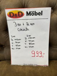 Chesterfield Garnitur 3er + 2er Sofa Lederlook Braun - Bild 3