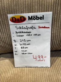 Schlafsofa Federkern mit Bettkasten Cord Cappuccino - Bild 4