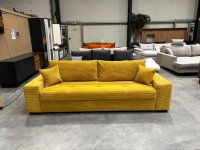 Schlafsofa Gelb mit Federkern & Bettkasten - Bild 1