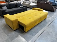 Schlafsofa Gelb mit Federkern & Bettkasten - Bild 2