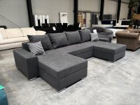 Wohnlandschaft Schlafsofa Grau mit Bettkasten - Bild 1