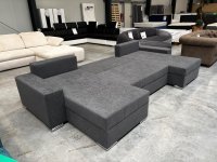 Wohnlandschaft Schlafsofa Grau mit Bettkasten - Bild 2