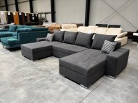 Wohnlandschaft Schlafsofa Grau mit Bettkasten - Bild 4