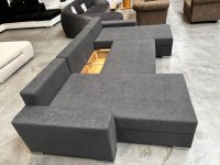 Wohnlandschaft Schlafsofa Grau mit Bettkasten - Bild 5