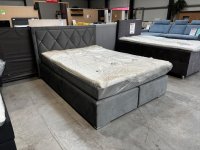 Boxspringbett 140x200 cm mit Topper - Grau - Bild 2