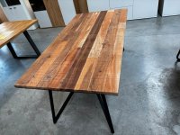 Esstisch Altholz Akazie 181x91 cm X-Gestell Schwarz - Bild 2