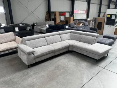 Ecksofa Zehdenick ecru-grau elektrisch relaxen