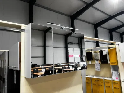 Spiegelschrank weiß 100 cm LED-Beleuchtung Softclose