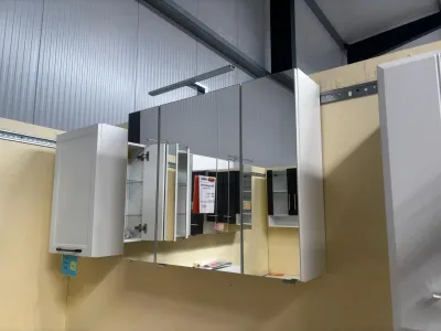Spiegelschrank weiß 80x21x64 cm Badmöbel mit LED