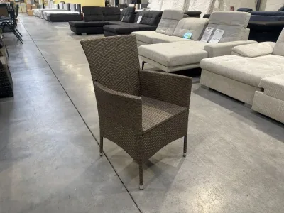 Gartenstuhl Polyrattan braun-grau (56x62x89 cm)